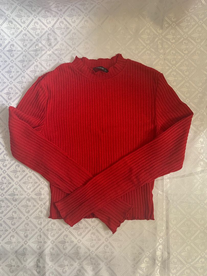 Shein red sweater, Women's Fashion 