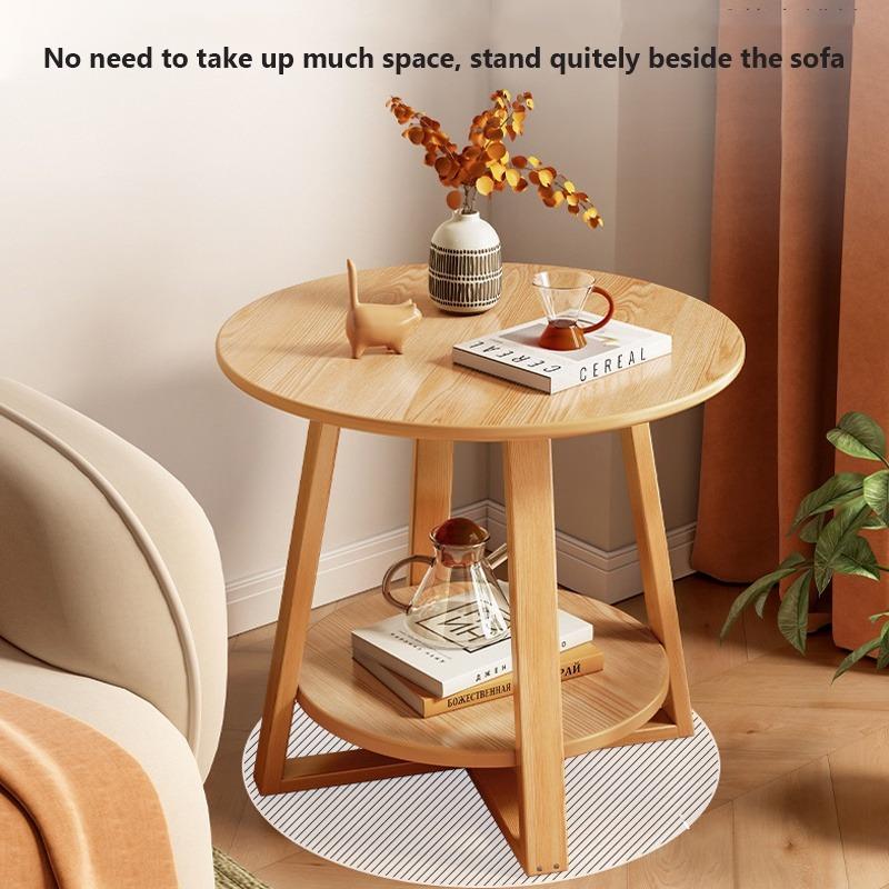 Solid Wood Small Round Coffee Table Furniture Home Living