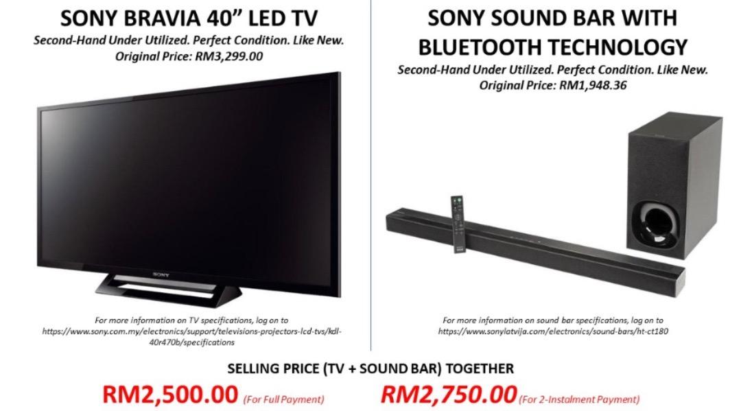 Sony Bravia TV + Sony Soundbar Bluetooth Technology, TV & Home
