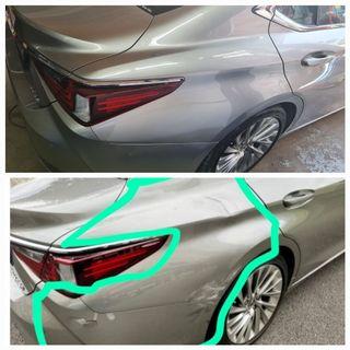 Spraypainting panel beating dent scratch accident repair spray paint panel beat