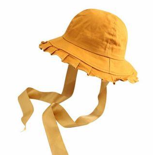 Summer pleated leisure bucket monochrome tie fisherman hat camping travel - orig price 210