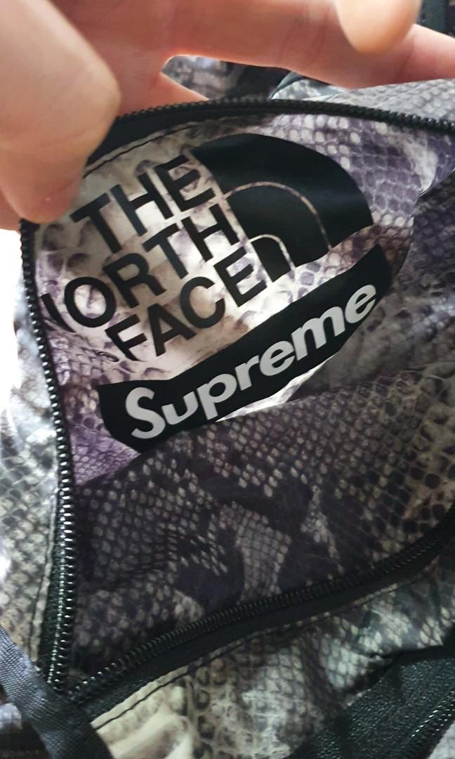 supreme the north face snakeskin flyweight duffle bag black