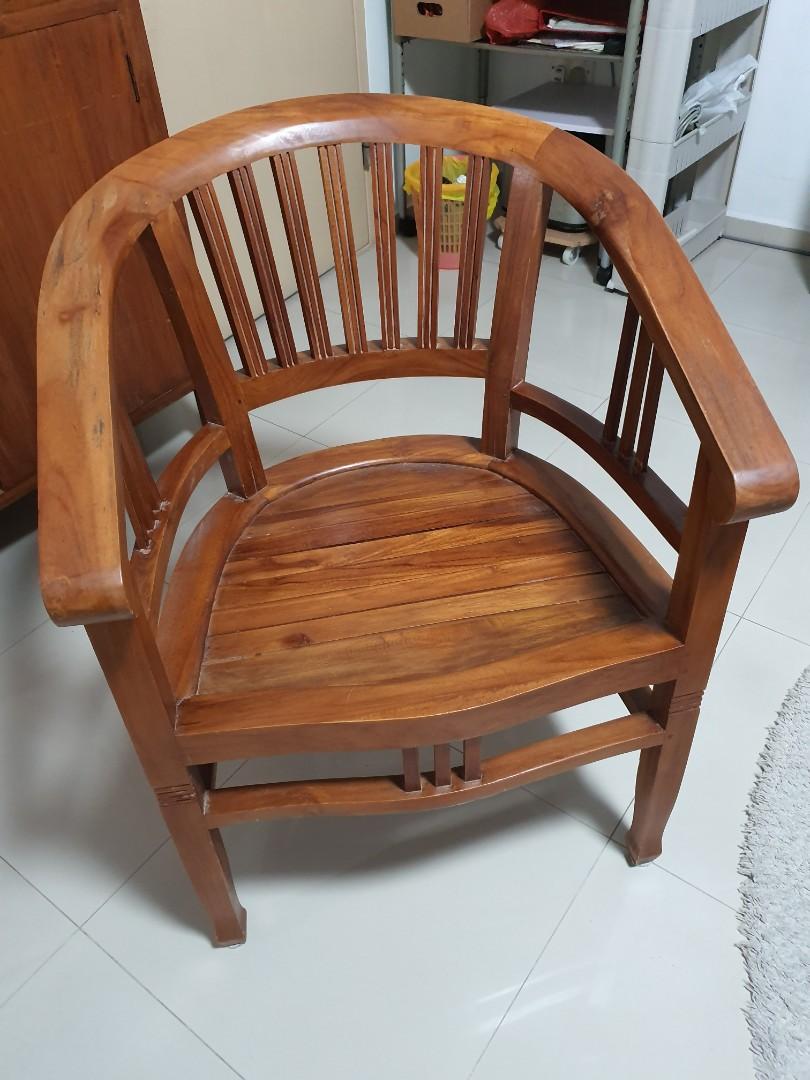 Teak Wood chairs and table, Furniture & Home Living, Furniture, Chairs