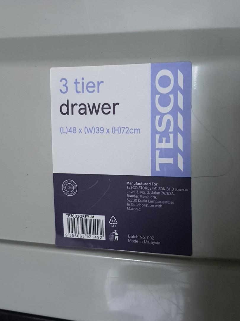 Tesco 3 tier drawer, Furniture & Home Living, Home Improvement