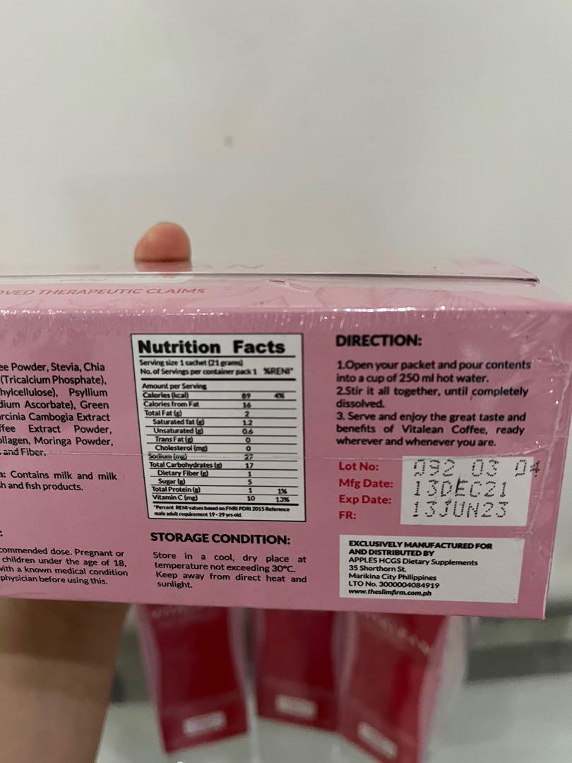 The Slim Firm Vitalean Coffee, Health & Nutrition, Health Supplements