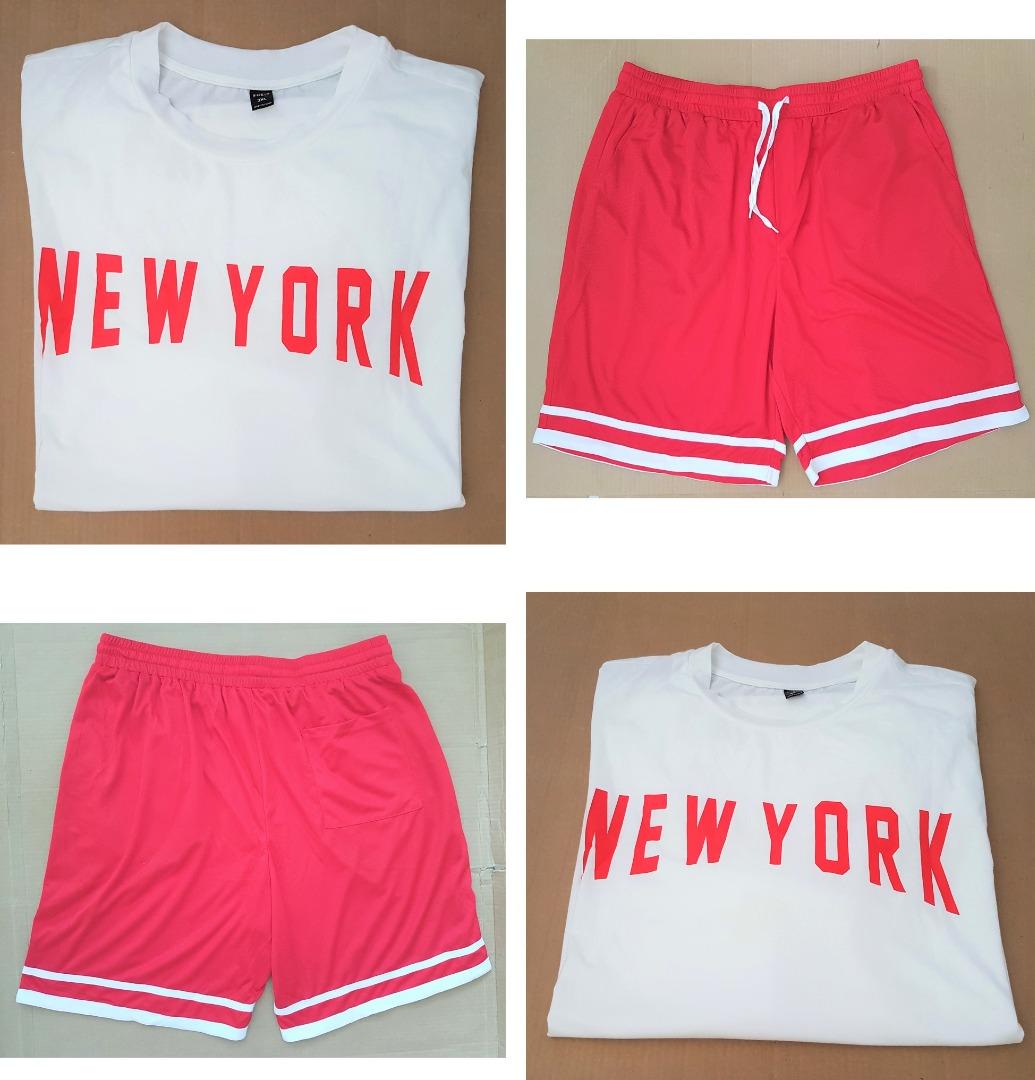Versatile Sports Jersey Set Designer New York Off White T Shirt and Red Shorts 3XL Tee and Shorts Art Deco Original Apparels Football
