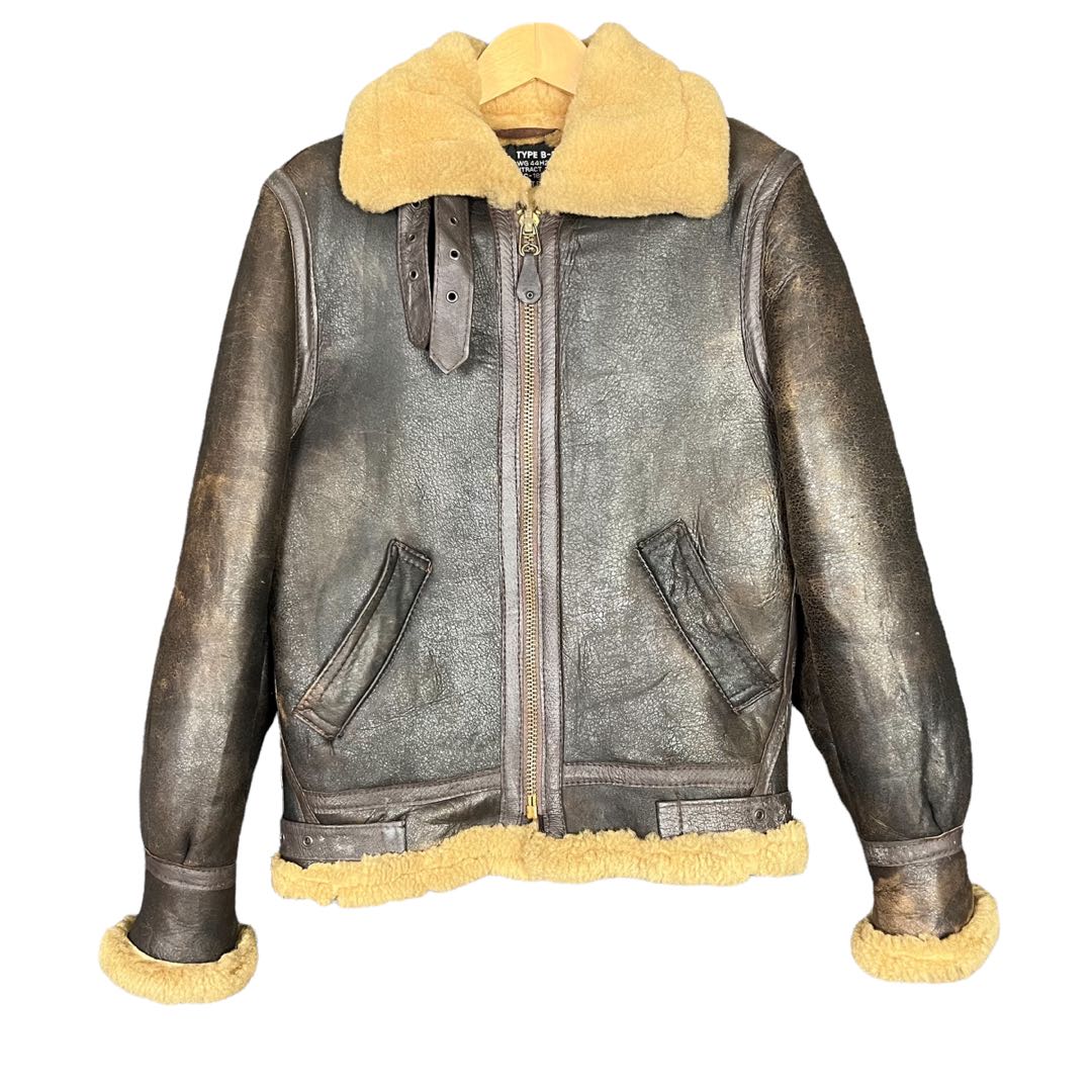 Vintage Military Schott Bros USAAF B3 Flight Jacket, Men's Fashion ...