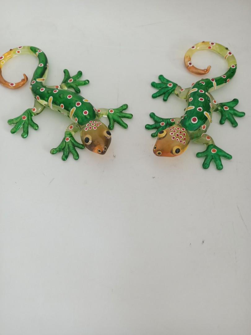 Vintage rare gekko lizard art glass sculpture set, Hobbies & Toys ...