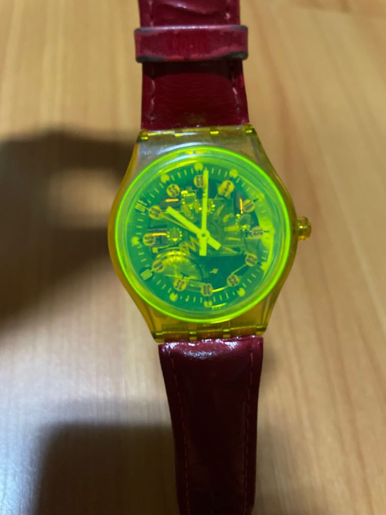 Vintage Swatch neon watch Men s Fashion Watches Accessories Watches on Carousell
