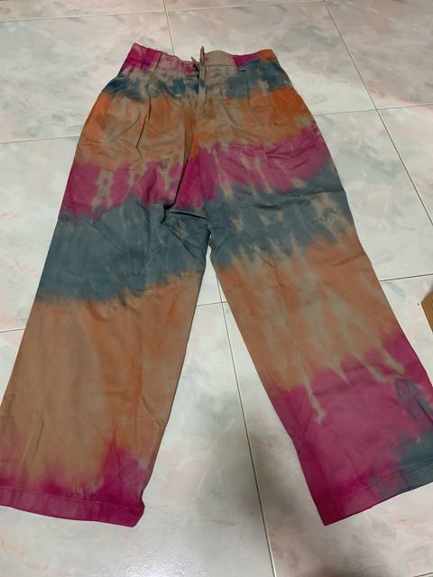Women Harajuku Tie Dye Cargo Pants Spring Summer New Korean Fashion Streetwear High Waist Loose Versatile Sports Casual Trousers