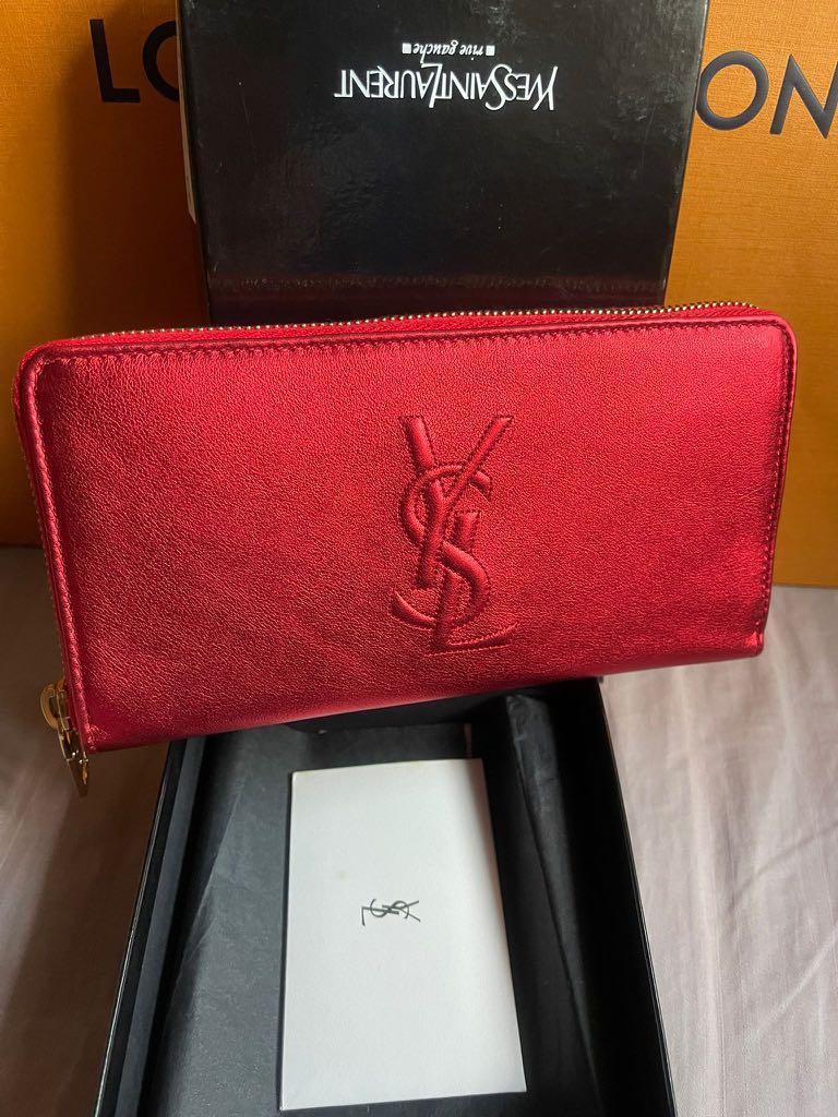 Ysl long wallet 100 authentic with entrupy card, Women's Fashion, Bags