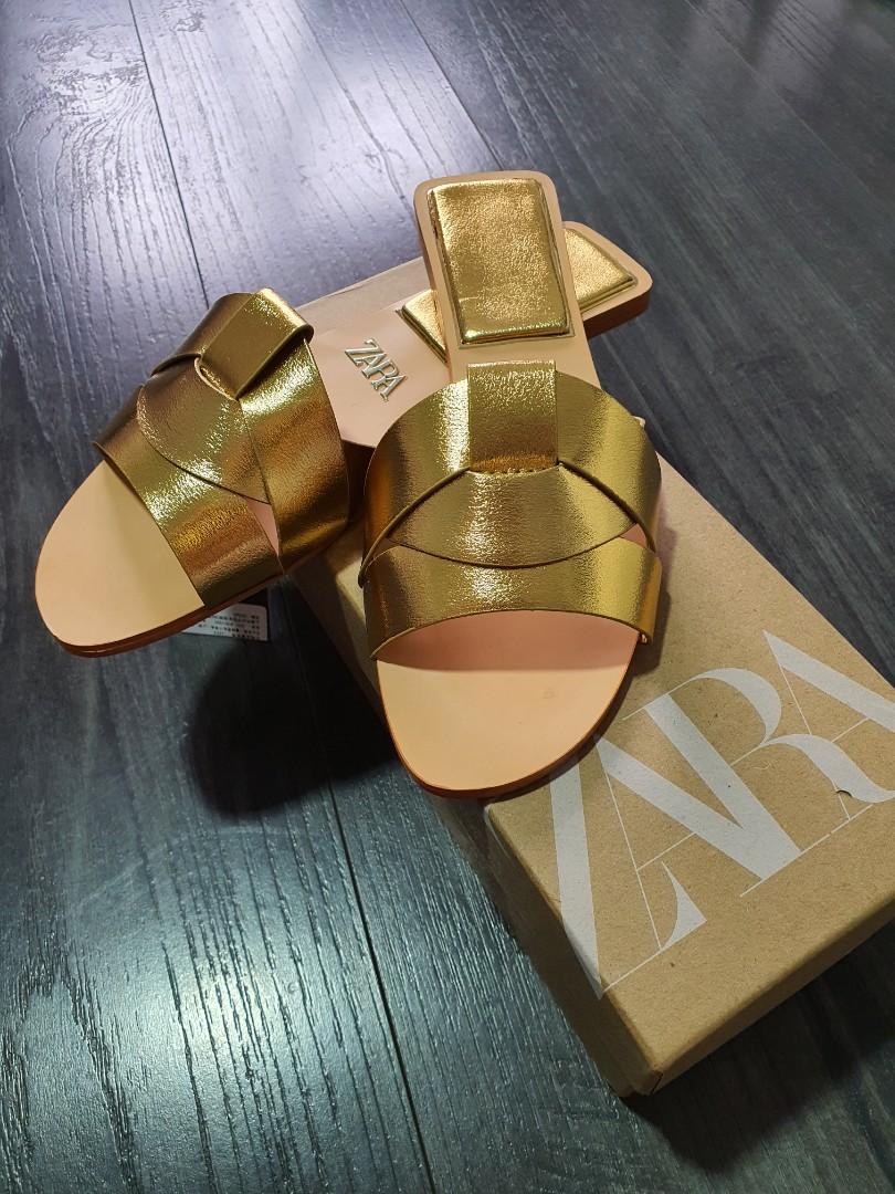Zara gold flats discount