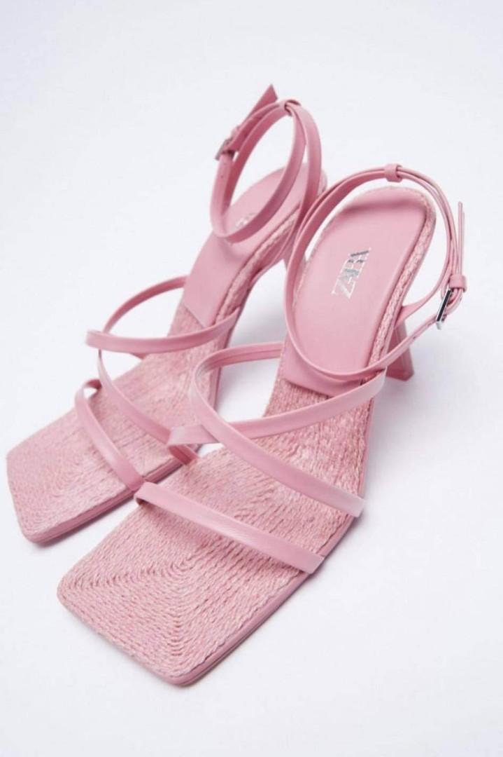 Zara + Rhinestone Vinyl High Heel Sandals