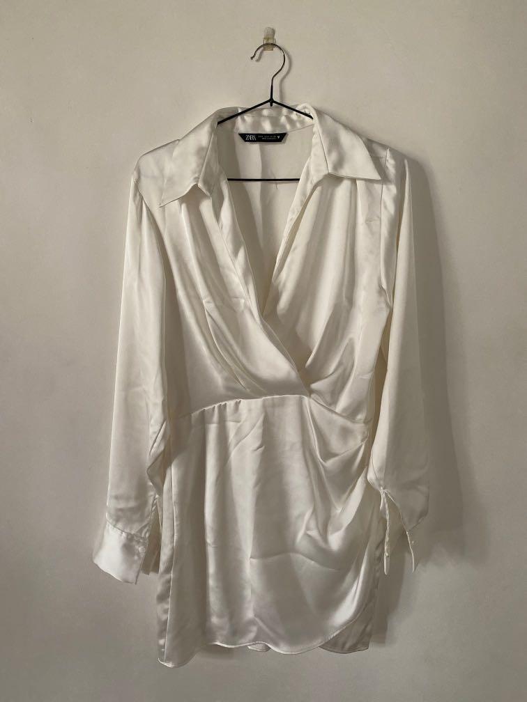Silk shirt dress zara cheap