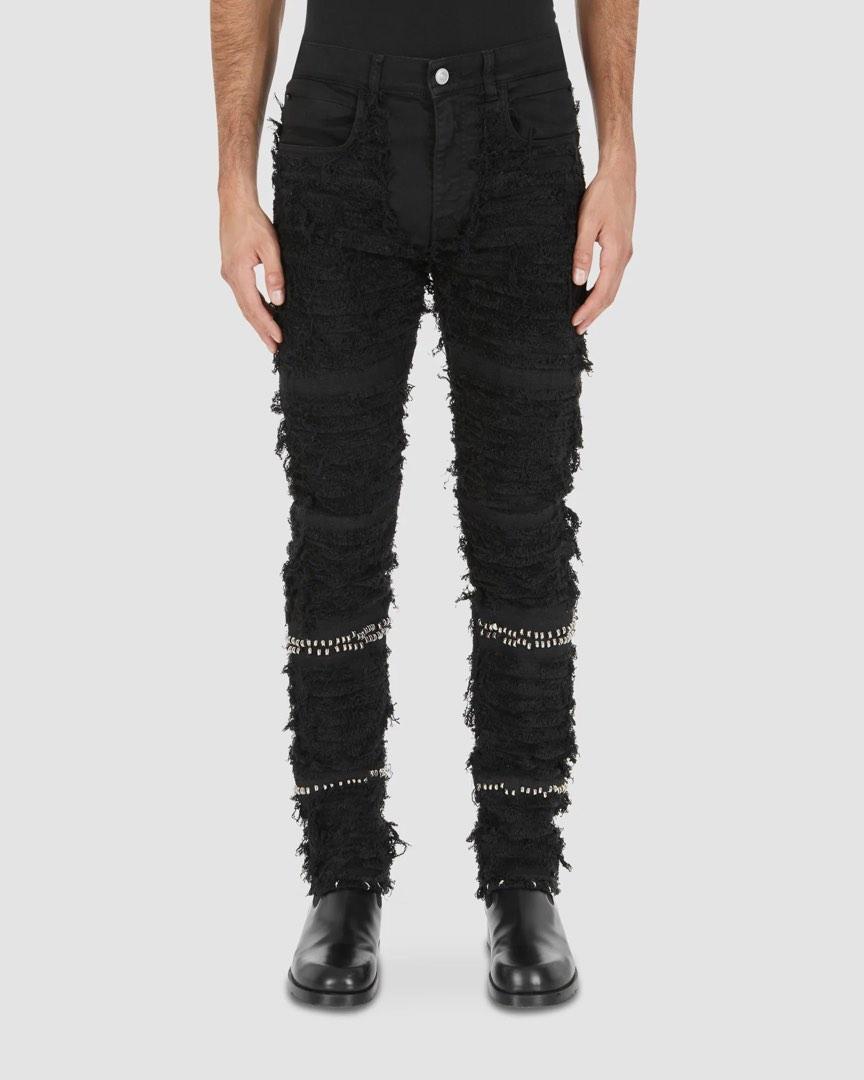 1017 ALYX 9SM × Blackmeans 1017 ALYX 9SM x BLACKMEANS DISTRESSED SHREDDED DENIM  JEANS | Grailed