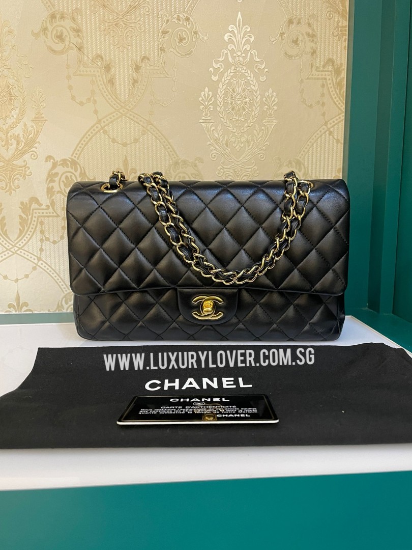 ❌SOLD❌#14 Like New Chanel Classic Double Flap Medium Black Lamb GHW,  Luxury, Bags & Wallets on Carousell