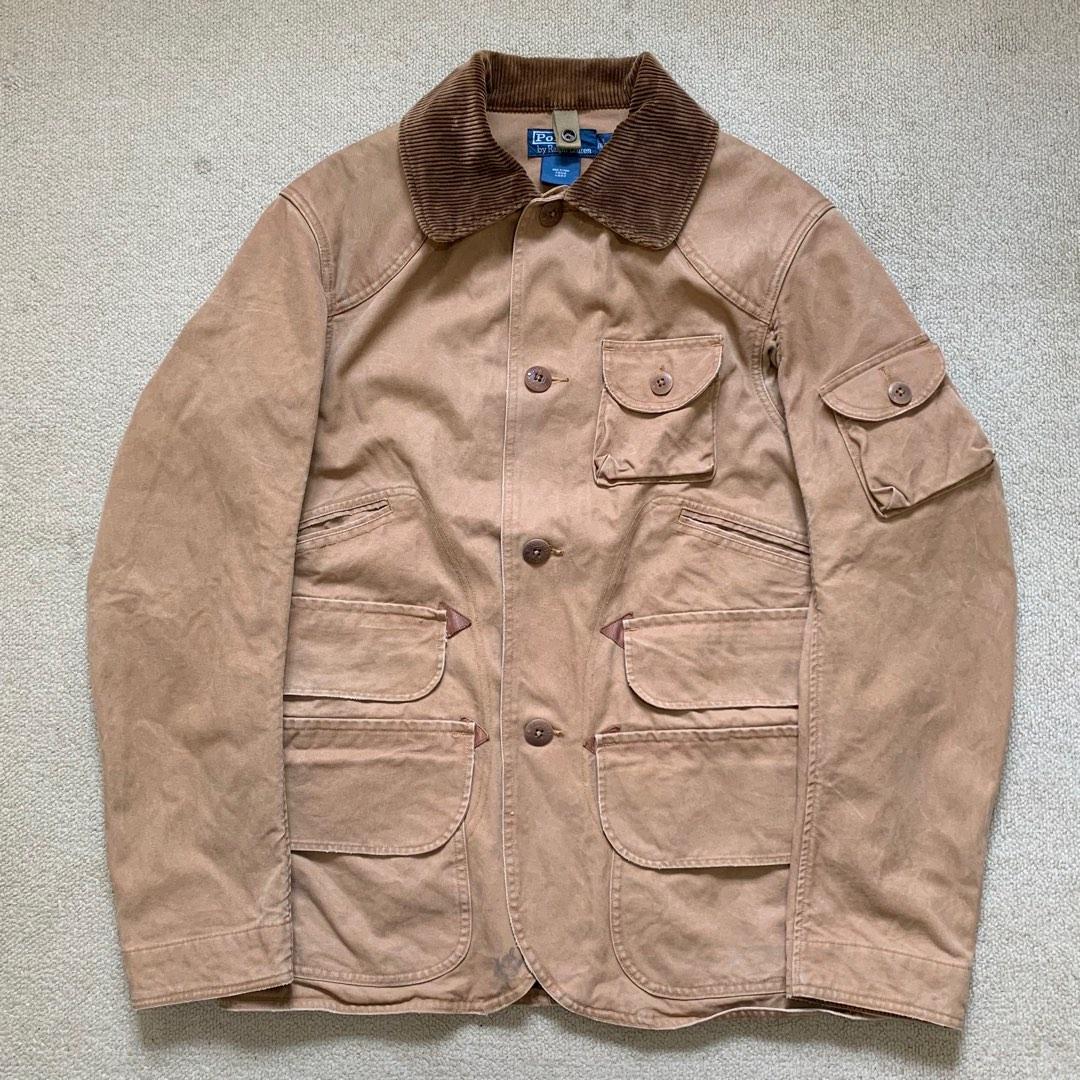 1990s Polo Ralph Lauren English Canvas Hunting Jacket Brown Corduroy  Collar, Men's Fashion, Coats, Jackets and Outerwear on Carousell