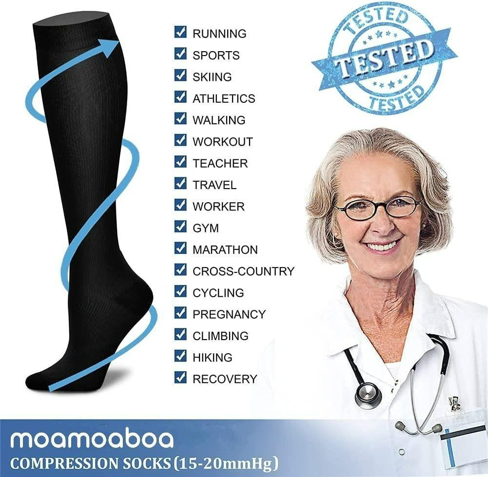 3 Pairs Copper Compression Socks for Women & Men Circulation ...