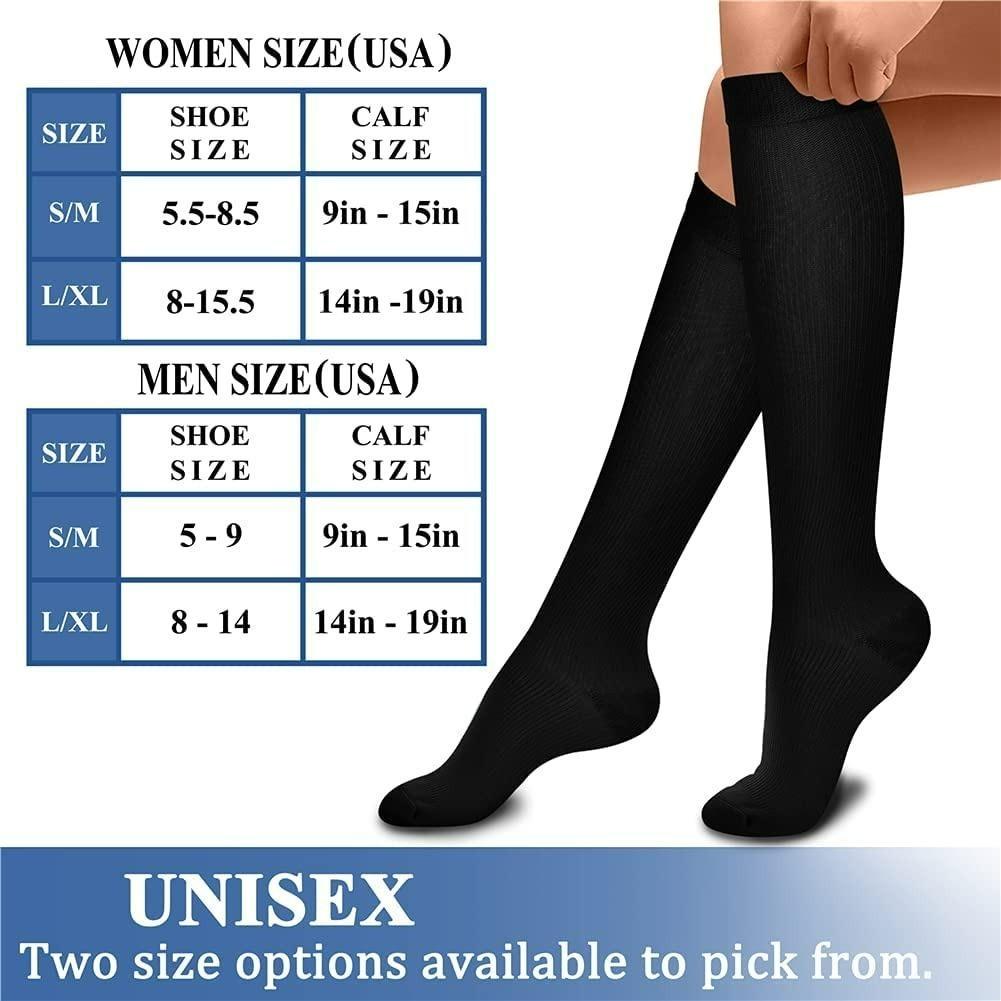 3 Pairs Copper Compression Socks for Women & Men Circulation ...