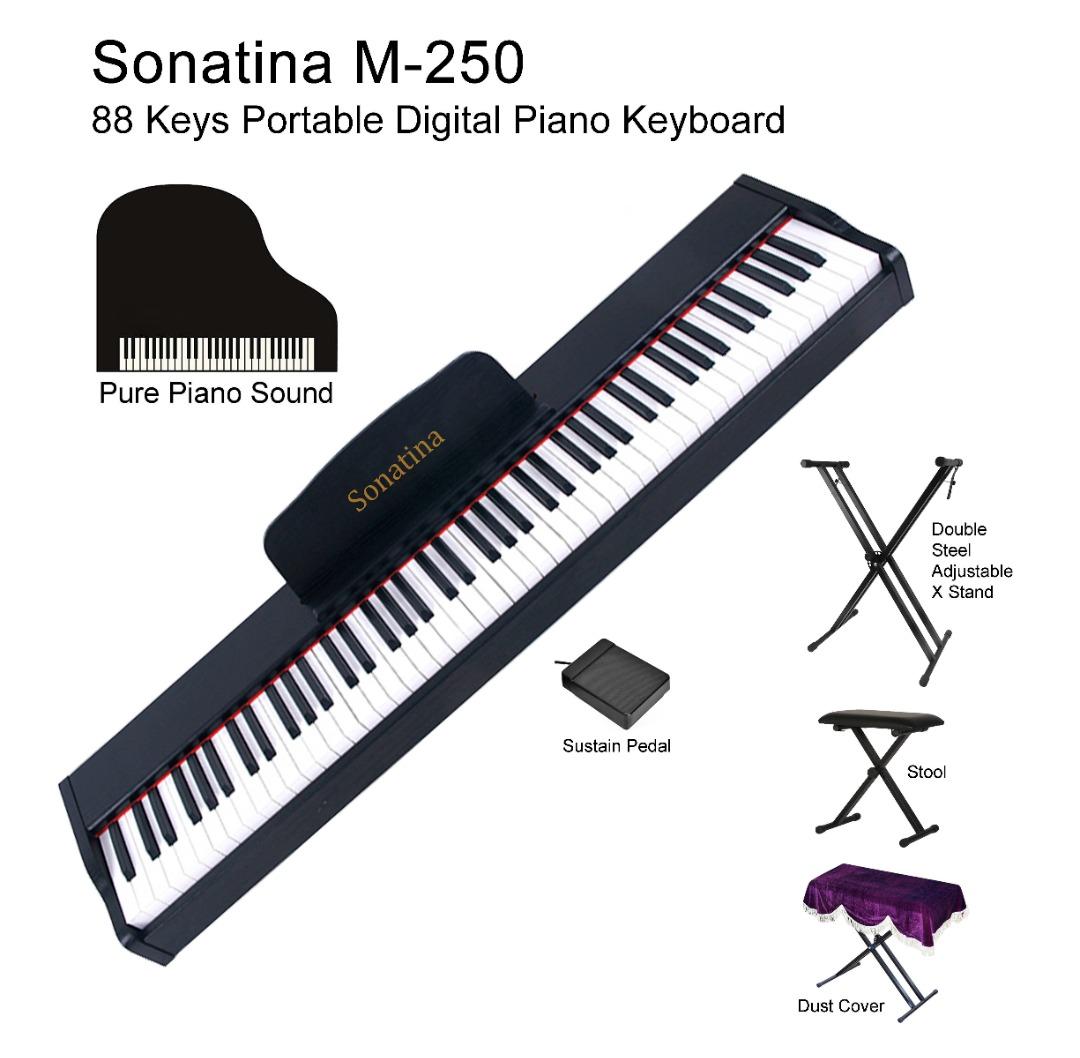 88 Keys Portable Digital Piano Sonatina M250 Standard Keyboard Full Size Key Pure Piano Sound
