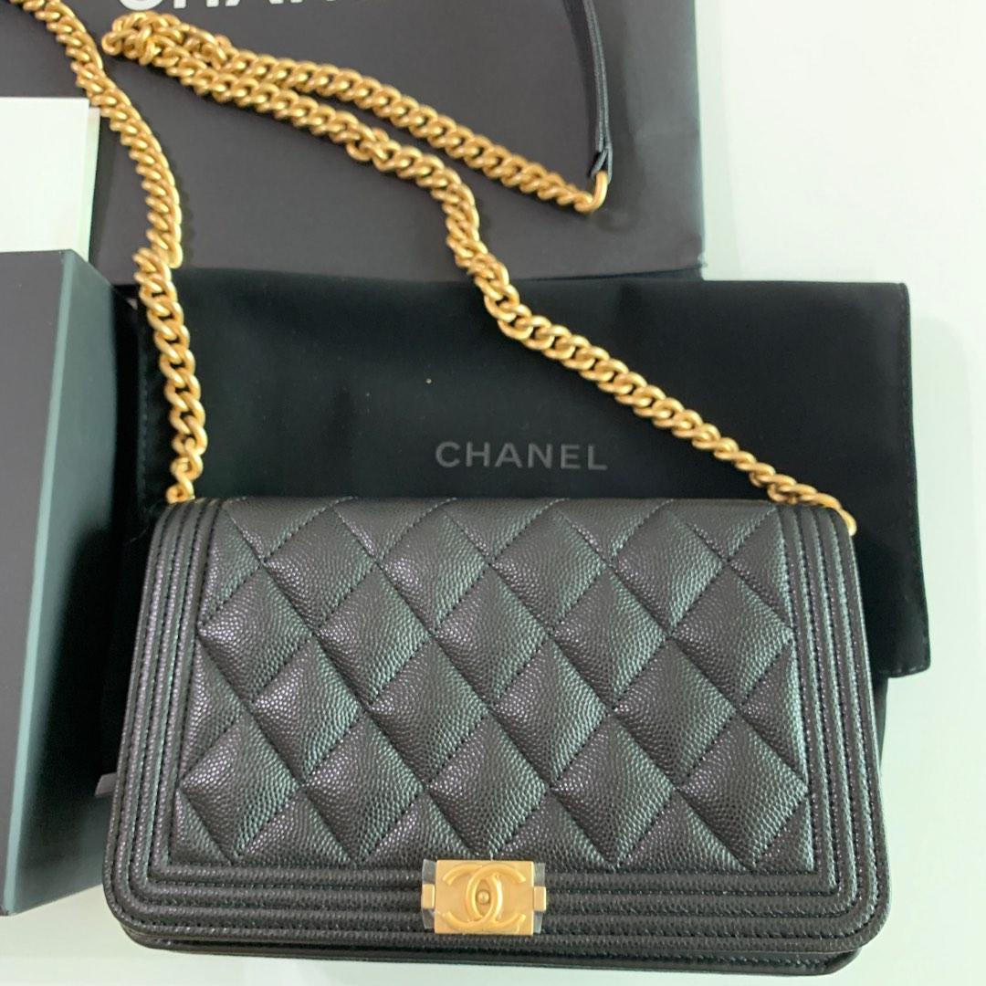 Chanel Boy Wallet on chain WOC caviar black AP1117