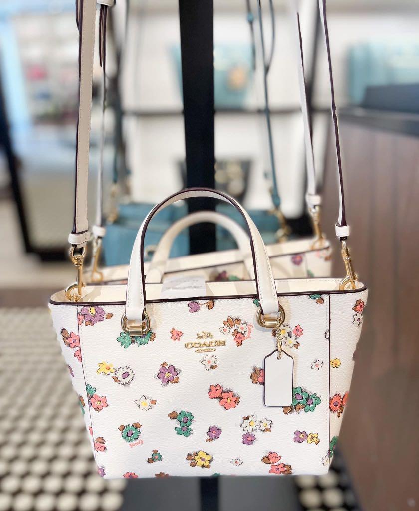 Coach floral satchel deals