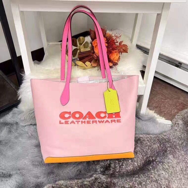 COACH Crossgrain Leather 195 Tote Bag in Pink