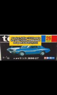 ©️ TOMY TOMICA MINIATURE DIE-CAST METAL CARS 1.60 Blue c1970 Toyota Celica 1600 GT #26 MADE IN JAPAN VINTAGE Fri AUGUST 19,2022