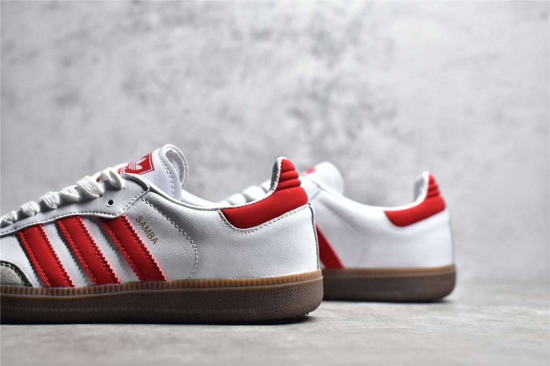Red and white adidas samba cheap