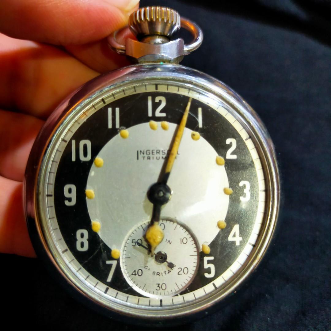 Antique 1890s INGERSOLL Triumph Gents Mechanical Pocket Watch