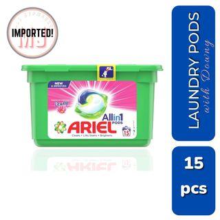 ARIEL ALL-IN-1 PODS, Cleans, Lift Stains and Brightens, with Freshness of Downy, 15 pods
