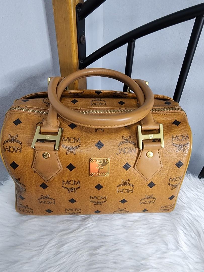 MCM Boston/Doctor's Bag in Visetos PRELOVED, Luxury, Bags & Wallets on  Carousell