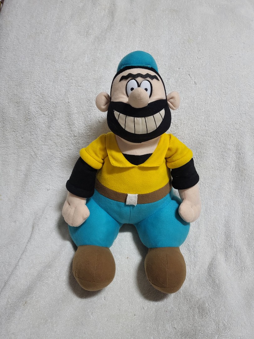 Authentic Rare Vintage Popeye Bluto Brutus Plush Soft Toy