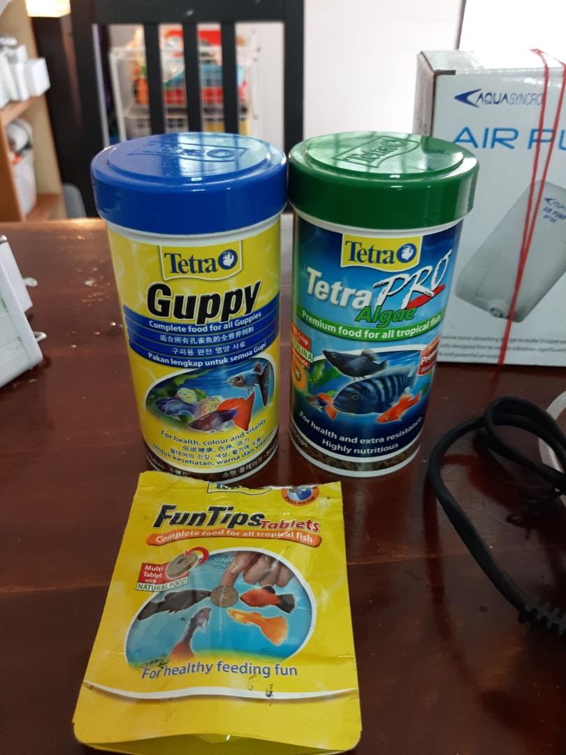 Automatic fish feeder , Guppy foods Tetra , UV Lamp , thermometer for