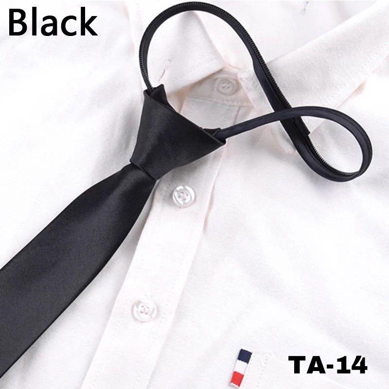 Black Clip On Tie Security Tie Doorman Steward Matte Black Funeral Tie 