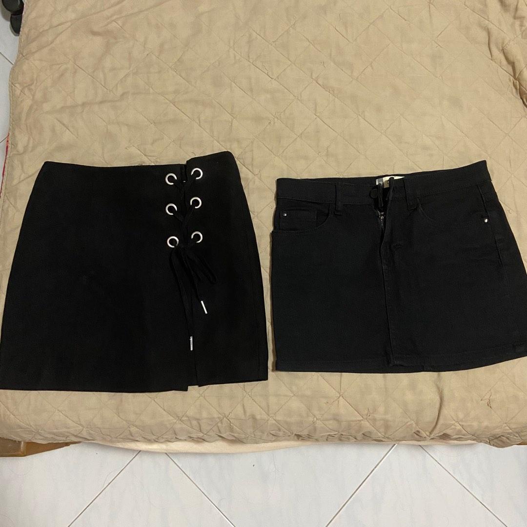Denim velvet mini skirt on sale