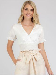 Brand New Women's Frill waist Crop Top (Size 10)
