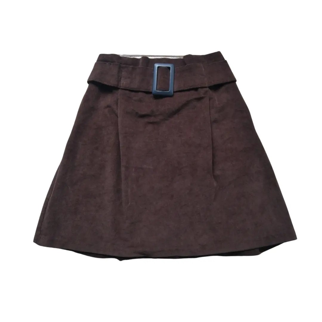 Retro Brown Corduroy Skirt