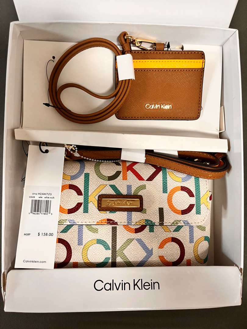 Calvin Klein Gift Set of Sling/Crossbody Bag & ID holder, Luxury, Bags &  Wallets on Carousell