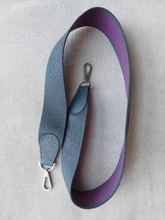 Canvas Blue and Purple Shoulder Crossbody Bag Strap with Leather tabs