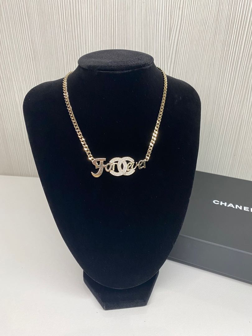 CHANEL Crystal CC Forever Necklace Ruthenium 827706  FASHIONPHILE