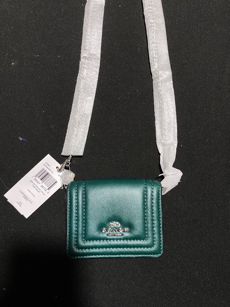 Coach Wallet with Chain sling (Silver) Mettalic Ivy, Women's Fashion