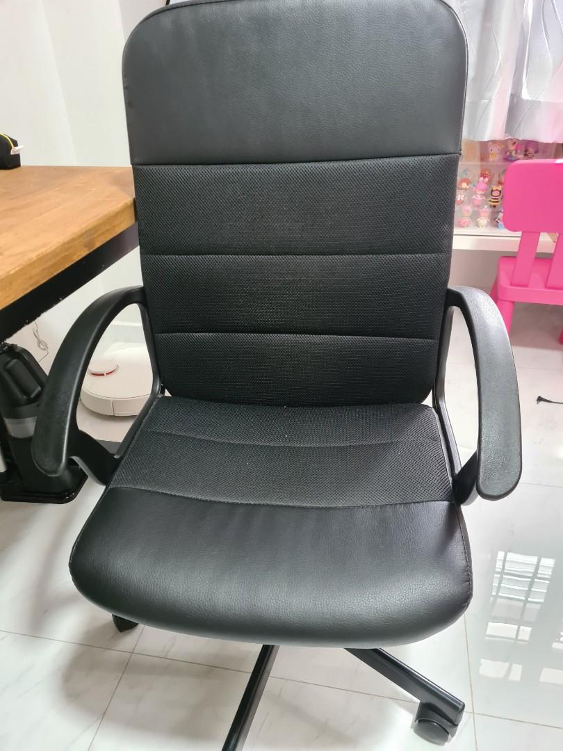 Computer / study table with Ikea chair, Furniture & Home Living