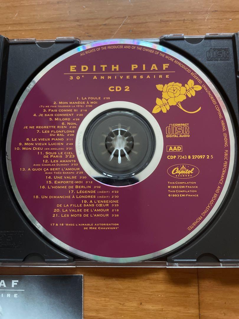 Edith Piaf 30th Anniversary Boxset (2 CD), Hobbies & Toys, Music ...