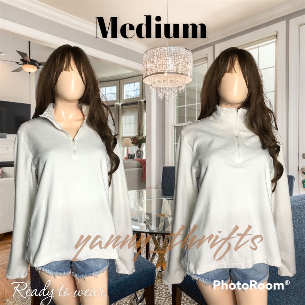 Fleece half zip sweater, Women's Fashion, Coats, Jackets and Outerwear ...