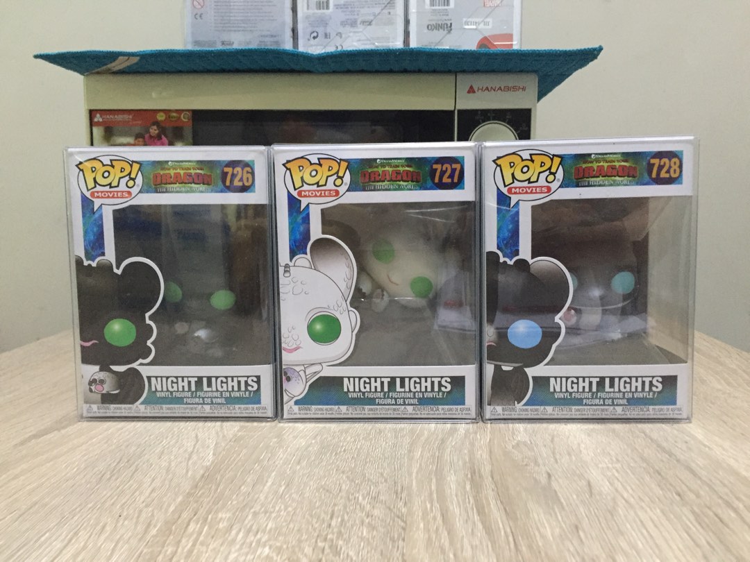 FUNKO POP HTTYD Night Lights set of 3, Hobbies & Toys, Toys & Games on Carousell
