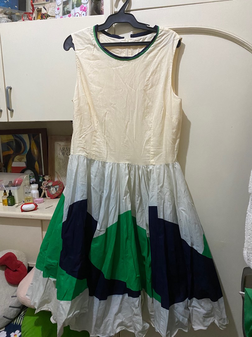 Green Balloon Skirt One Shoulder Dress main image 1