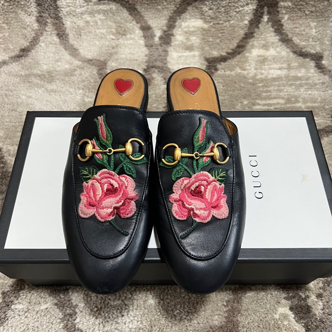 Gucci embroidered princetown shop