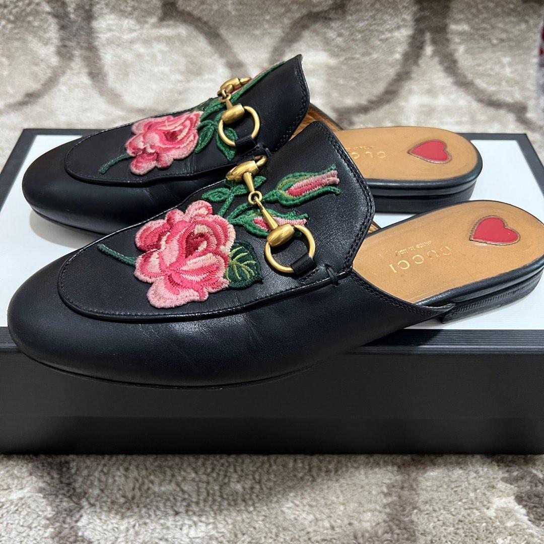 Gucci princetown embroidered mules shop