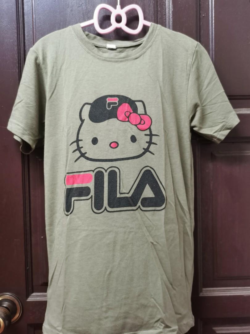 Hello kitty T shirt fila Women s Fashion Muslimah Fashion Tops